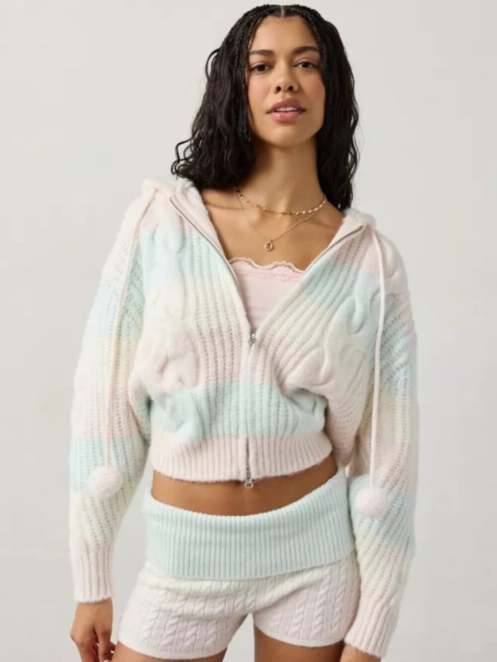 Out From Under Cabin Cozy Cable Knit Full-Zip Hoodie Sweater
